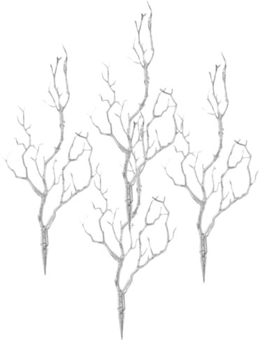 TOPBATHY Partydekoration 4 Stück Simulierte Zweige Rentiergeweih Zum Basteln Weihnachtsblumenarrangements Künstlicher Geweihzweig Getrocknete Äste Dekor Gefälschte Bäume Füllung Plastik