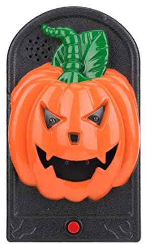 Halloween Doorbell, Haunted Doorbell Halloween Decor with Light Up Eye and Spooky Sounds, Trick or Treat Event for Kids, Haunted House Halloween Party Prop Decoration (Pumpkin