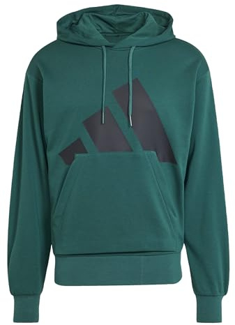 adidas Herren Essentials BIG Logo French Terry Hoodie, Collegiate Green/Black, XS