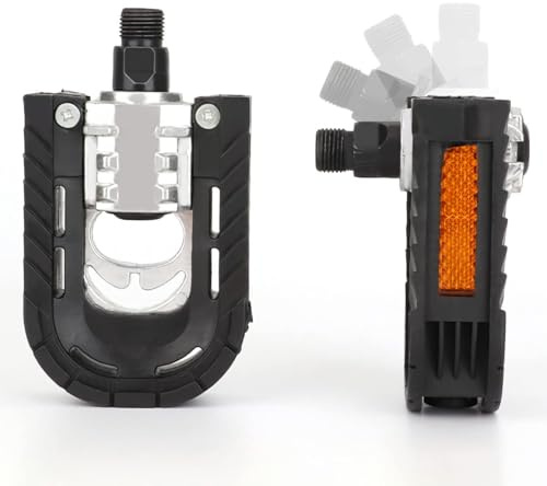 Fahrrad Klapppedale, 1 Paar Aluminiumlegierung Mountainbike Anti-Rost Faltpedal Links & Rechts Ersatz Mit Reflektoren, Für Pedelec, MTB, Faltrad, Rennrad
