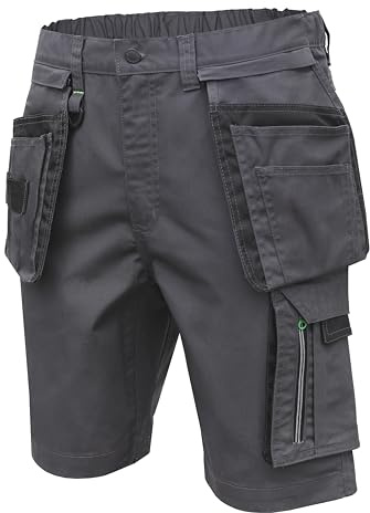 Högert Technik - LEMBERG Short avec Poches, Gris foncé L (52), pour Homme, Short de Travail, en ISO 13688