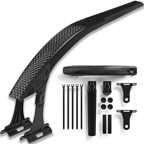 Wenbones Fahrrad Schutzblech Set Vorne Hinten Verstellbarer, Rennrad FahrradschutzblechTragbar Verdickung, Universal Spritzschutz Radschutz für Geeignet Reifenbreite 700c x 23-38mm (Schwarz Single)