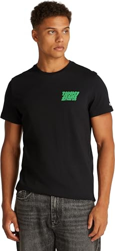 Tommy Jeans Herren TJM Slim Bubble Print Ss Tee EXT Dm0Dm21863 S/S T-Shirt, Black (Black), M