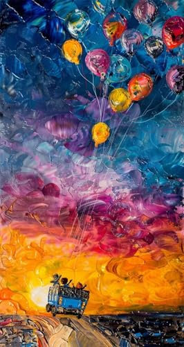 Diamond Painting Ballon Diamond Painting Erwachsene groß xxl 100x200cm Diamant Painting Bilder Set, 5D Diamond Painting Bemalt, DIY Cross Stickerei Diamond-Painting Basteln für Wandzimmer Deko 4-1