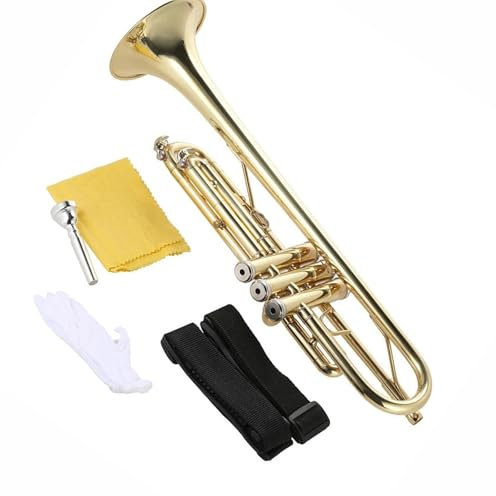 Trompete Set Trompete Bb Flach Messing Gold-lackiert Exquisite Langlebig Musical InstrumentStandard