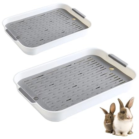 Inodoro para gatos de conejo, 2 tamaños con filtro de limpieza, jaula de conejo, inodoro para hámster, orinal para mascotas, inodoro de conejos, inodoro para animales pequeños