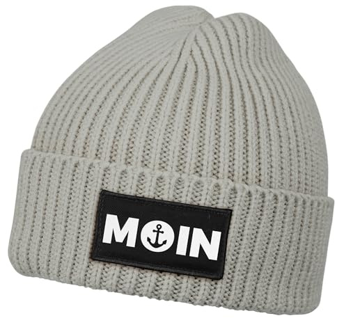 Neverless® Damen Beanie mit Patch Aufdruck Print Moin Nordisch Wintermütze Strickmütze