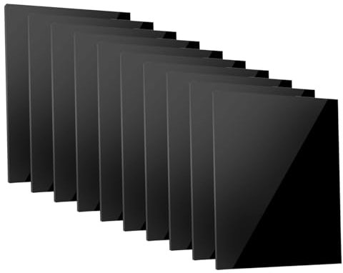 10er Set Acrylglas Platte, Kunststoffplatte, Acrylglas Acrylplatte Schwarz, Acrylplatte FüR Beschilderung, Diy-Projekte, Basteln, 10,2 X 15,2 Cm, Dicke 1 Mm