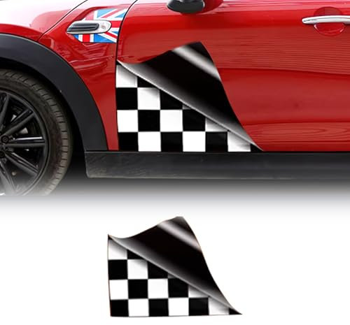 FDAIUN PVC Auto Türaufkleber Aufkleber Passend für Mini Cooper F54 F55 F56 F57 F60 R55 R56 R57 R60 R61 Zubehör Auto Car Body Side Stripes Aufkleber Dekorstreifen 1 Stück (Schwarz Weiß)
