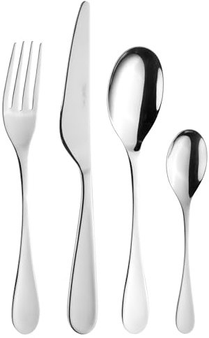 Pintinox Set Posate 24 Pezzi per 6 Persone – Serie Drop, Acciaio Inox Nichel Free (LUCIDO)