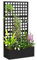Outsunny Jardinière avec Treillis, Brise-Vue, lit surélevé de Jardin, jardinière extérieure en Acier galvanisée, pour Plantes grimpantes, bac à Fleurs pour Balcon terrasse Patio, 89x40x178cm, Noir