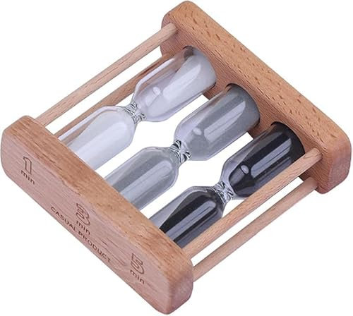 Kreative Sanduhr aus Holz, 1/3/5 Minuten, Sanduhr, Timer, Heimdekoration, Küchenutensilien, Geschenk für Kinder, einfacher Stil, Thermometer und Timer, Küchenutensilien und Gadgets, Küchentimer