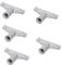 NUOBESTY 5pcs Aluminium Alloy Mop Connector Broom Handle Bracket Extension Pole Adapter Threaded End for Household Cleaning