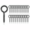Gukasxi 20Pcs M5 x 65 Eyelet Screws Black Stainless Steel Vine Eye Bolts Eye Screws Hooks Metal Screw-in Hook Heavy Duty Self Tapping Ring Screw Nails