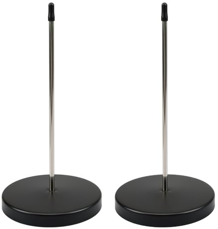 2 Stück 14cm Zettelhalter Bon Aufspießer, Edelstahl Bonspießer Zettelhalter, Quittungshalter mit Spikes und Metallbasis für Restaurantküche Cafe Büro Hotel (Schwarz) | Rechnung Nadel mit rundem Ständer Basis, Memohalter für Restaurant, Küche, Büro, Hotel