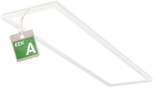 BRILONER - LED Deckenleuchte Effizienzklasse A, ca. 50.000h Licht,13,5W bei 2900lm, LED Panel flach, helle energiesparende Deckenlampe Wohnzimmer, Küchenlampe, Wohnzimmerlampe, 100x25x6 cm, Weiß