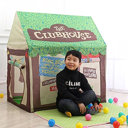 POENVFPO Tenda da Gioco per Bambini, Materiali in Poliestere, Porta e Finestre Avvolgibili, Casetta da Gioco per Interni Ed Esterni per Bambini 43,3 X 39,4 X 27,5 Pollici (Piccola casa sull'albero)