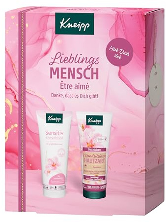 Kneipp Geschenkset Lieblingsmensch Mandelblüten Hautzart - 2x200ml | Bodylotion, Duschbalsam, Geschenkpackung