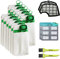 Figevida Kit 12 Sacchetti Compatibili per Vorwerk Folletto VK140/150 + 12 Profumini + 2 Filtri Griglia Motore + 2 Spazzolini - Garanzia 24 Mesi