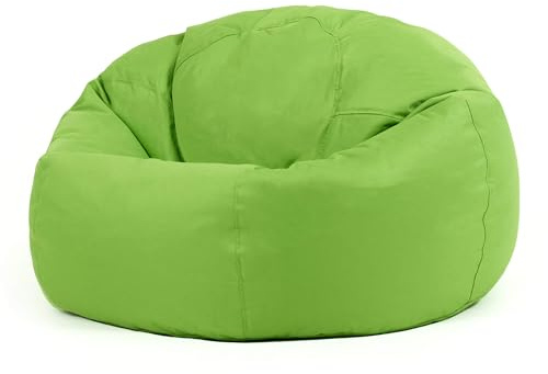 Bean Bag Bazaar Hi-Rest Outdoor Kids Bean Bag with Filling Included, Green | Made in the UK, Kids Beanbag, Large Bean Bag, Comfy Chair, Durable Water-Resistant Fabric, For Garden or Bedroom