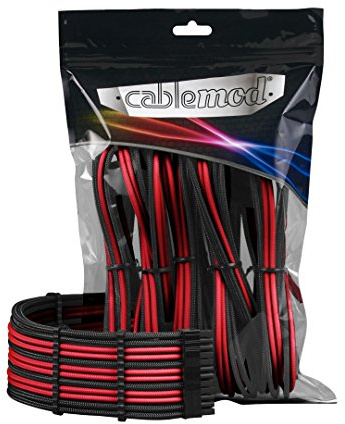 CableMod CM-PCAB-BKIT-NKKR-3PK-R Kabelverlängerungsset, Schwarz/Rot
