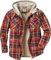 Legendary Whitetails Herren Camp Night Flanell-Hemdjacke mit Kapuze und Berber gefüttert Langärmlig, Cardinal Arrowood Plaid, XL