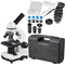 Bresser Biolux SEL Schülermikroskop Set mit Beleuchtung, Smartphoneadapter, Hartschalenkoffer, einem Experimentierset und viel Zubehör Weiß