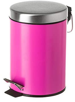 Lola Home Papelera Moderna de Metal para Cuarto de baño (3 litros, Fucsia)