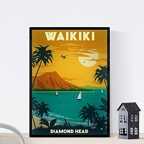 Nacnic Vintage Poster Vintage Poster Waikiki. A3 Größe