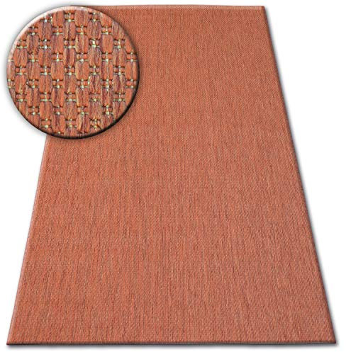 rugsx Modern Teppich SISAL Flat Schnurteppich für Wohnzimmer, Schlafzimmer, Terrasse, Küche, Terrakotta 140x200 cm