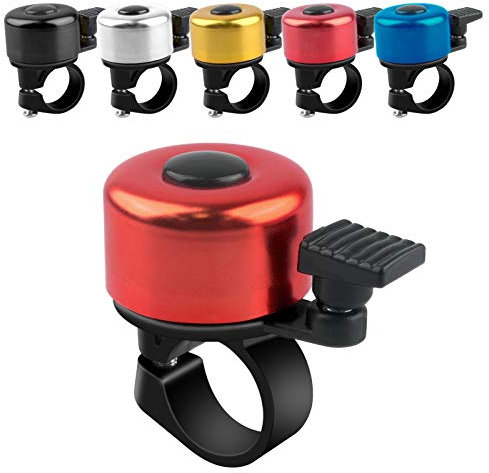 ADOGO Fahrradklingel, Fahrrad Klingel laut und klar, Fluminiumlegierung Fahrradglocke Laut für Mountainbike, Citybike, Rennrad, 22.2mm-22.8mm Lenker (Rot)