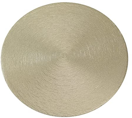 NKlaus Assiette à Bougie Aluminium doré Ø 14cm Assiette décorative Porte-Bougie Brossé Soucoupe Brossée - Design 10450