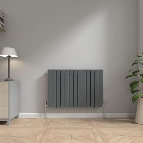 NRG Radiateur horizontal à double colonne, panneau plat, 600 x 884 mm, anthracite