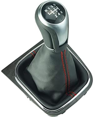 Do!LED Schaltknauf Schaltsack Rahmen Schwarz 6 Gang rote Naht Dark Version kompatibel/Ersatzteil für VW Golf 5 V Golf 6 VI Komplettset 1K0711113 5K0711113 1K8711113