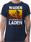 T-Shirt Herren - Radsport - Waden statt Laden Vintage weiß - L - Navy Blau - Geschenke für fahrradbegeisterte Rad Wade Coole-Fun-t-Shirts Geschenk Radfahrer Fahrrad Mountainbike Shirt