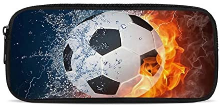 chaqlin Federmäppchen mit großem Fassungsvermögen, für Schule, Büro, Universität, Studenten, 3D Sport Fußball, Münzfach