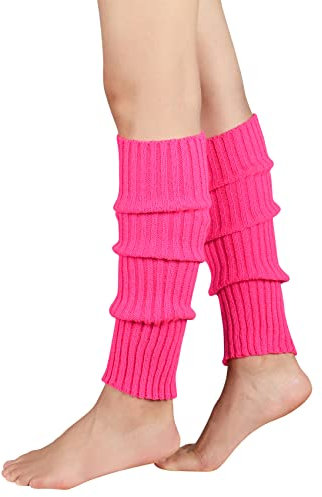 Durio Stulpen Damen Extra Warm Beinwärmer Winter Strick Häkelarbeit Legwarmers Verdicken Stricken Beinstulpen Damen Rosa Einheitsgröße