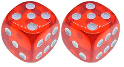 Gadpiparty 4Er-Pack 18 Mm 6-Seitige Durchsichtige Rote Spielwürfel Für Brettspiele Solide Würfel Für -Themenaktivitäten Zum Unterrichten Von Mathe-Party-Gefälligkeiten