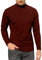 Mens Half Turtleneck Shirt Long Sleeve Pullover Basic Designed Undershirt Polo Neck Stretch Slim Fit Sweaters Wine Red, XXL
