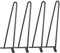 HUOLE Pieds de Meuble en Métal Noir - Remplacement pour Table, Chaise, Meuble Scandinave - 4pcs Pieds Epingle DIY - (4PC -41cm, Tige Noire diamètre 10mm)