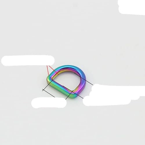 10 Stück Regenbogen-Metall, nicht geschweißter D-Ring, verstellbare Schnalle für Rucksackriemen, Schuhe, Tasche, Katze, Hund, Halsbandschnallen, DIY-Zubehör, 10 mm (geschlossen), 10 Stück