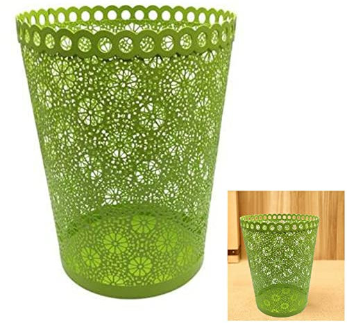 ARA CHOICE Colorful Paper Waste Bin Rubbish Basket Bedroom Office Home Metal Mesh Dustbin Disposal Easy to Use with Attractive Colorful Looks (Green)