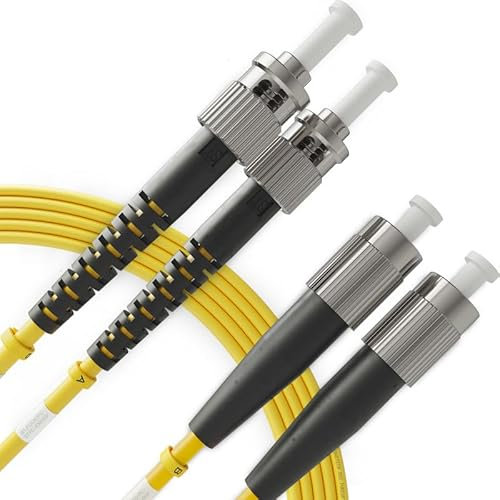 BEYONDTECH Cavo Fibra Ottica ST a FC OS1 Monomodale Duplex (20 Metri) - Cavo di Fibre Ottiche UPC/UPC - 9/125 (LSZH)
