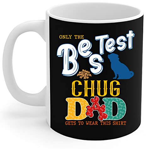 908 Kaffeebecher Keramik Tasse Geschenktasse Lustig Geschenk Weihnachten 330ml Chug-Hundeliebhaber – Nur Die Besten Chug-Väter Tragen Diesen Vatertag
