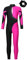 Hedmy Kinder Mädchen Turnanzug Eiskunstlauf Gymnastikanzug Langarm Pailletten Jumpsuit Overall Einteiler Trikot Gymnastik Leotard Hot Pink & Schwarz B 134-140
