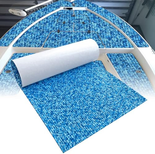 HZCHIONE Boat Flooring Ocean Camo EVA Foam Boat Decking 240x55cm Self-Adhesive Boat Mat Foam Non-Slip Boat Deck Flooring Carpet Mat Rolls for Kayak Deck Boat Yacht Flooring Motorboat
