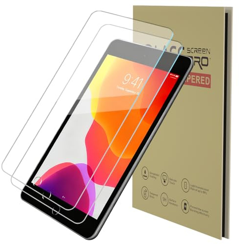HYGAMOCC Protector de pantalla de vidrio templado compatible con Apple iPad Mini 5 (2019) y iPad Mini 4, antiarañazos, sin burbujas, alta definición (paquete de 2)