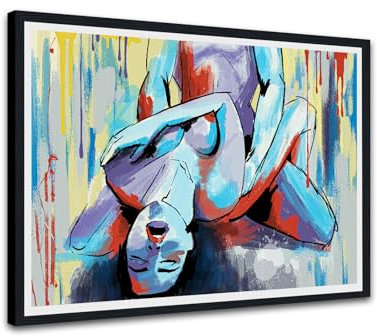 Novatique Abstrakte Akt-Wandkunst, sexy Paar, Leinwand-Kunst, nackte Frau, Poster, Dekor, fertig zum Aufhängen, sexy Bilddekor für Schlafzimmer, Badezimmer, 30,5 x 40,6 cm