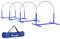 PawHut Hunde-Agility-Trainingsgeräte, Hund Agility Set, 4-teilges Steckhürdenset für ältere Hunde, Hundetrainigsset mit Tragetasche, Blau+Weiß, 88 x 64 x 95 cm