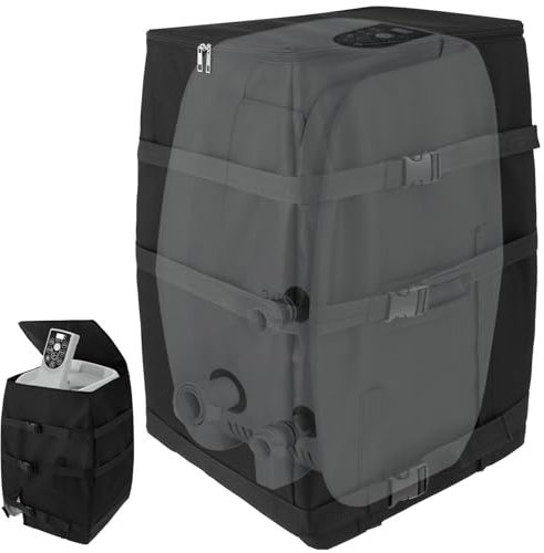 BAODBF Couverture Pompe Piscine,600D,Fixé avec des Boucles,53.8×38×43cm Housse de Pompe de Chauffage pour